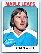 1975-76 Topps #132 Stan Weir Staining Toronto Maple Leafs