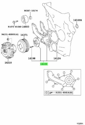 TOYOTA Coaster Crown Dyna PUMP ASSY WATER 16100-79445 Genuine JDM