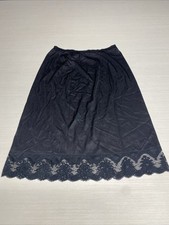 VTG SHADOWLINE Black Nylon  Lace Short Half Slip Skirt Medium 22"-30"