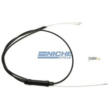 Universal 1 Into 2 Kit Motorcycle Twin Dual Carburetor Throttle - Pull Cable