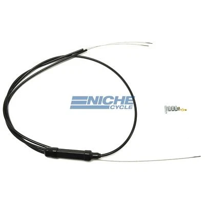 Universal 1 into 2 Kit Motorcycle Twin Dual Carburetor Throttle - Pull Cable - Bild 1 von 4