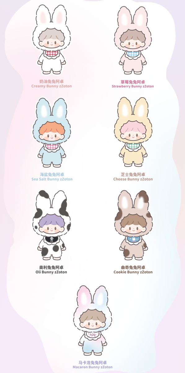 F.UN zZoton Sweet Bunny Series Confirmed Blind Box Vinyl Plush