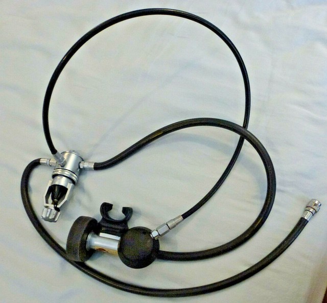 Vintage Poseidon Cyklon 300 Scuba Regulator 1st and 2nd Stage Gauge for