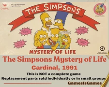 Board Game Parts: SIMPSONS MYSTERY OF LIFE, Cardinal, 1990, replacement pieces