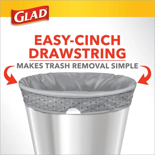 2 PACK Glad Drawstring Medium Scented Trash Bags With Clorox, 8 Gallon, 80 Bags - Picture 6 of 6