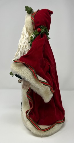 13" Christmas Santa Claus With Garland Holiday Tree Topper Table Decoration - Picture 3 of 8