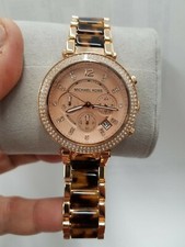 Michael Kors Chronograph Parker Rose Gold-tone Tortoise Acrylic Watch MK5538