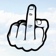 Middle Finger Funny Novelty Car Van Window Sticker Decal Bumper Vinyl Rude Gift