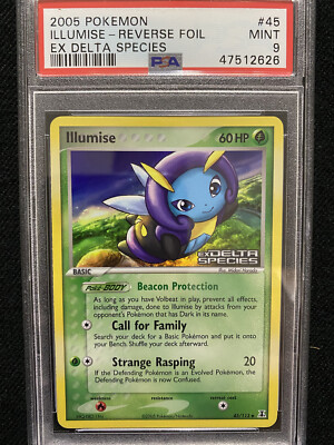 2005 Pokemon EX Delta Species Illumise Reverse Foil 45/113 PSA 9
