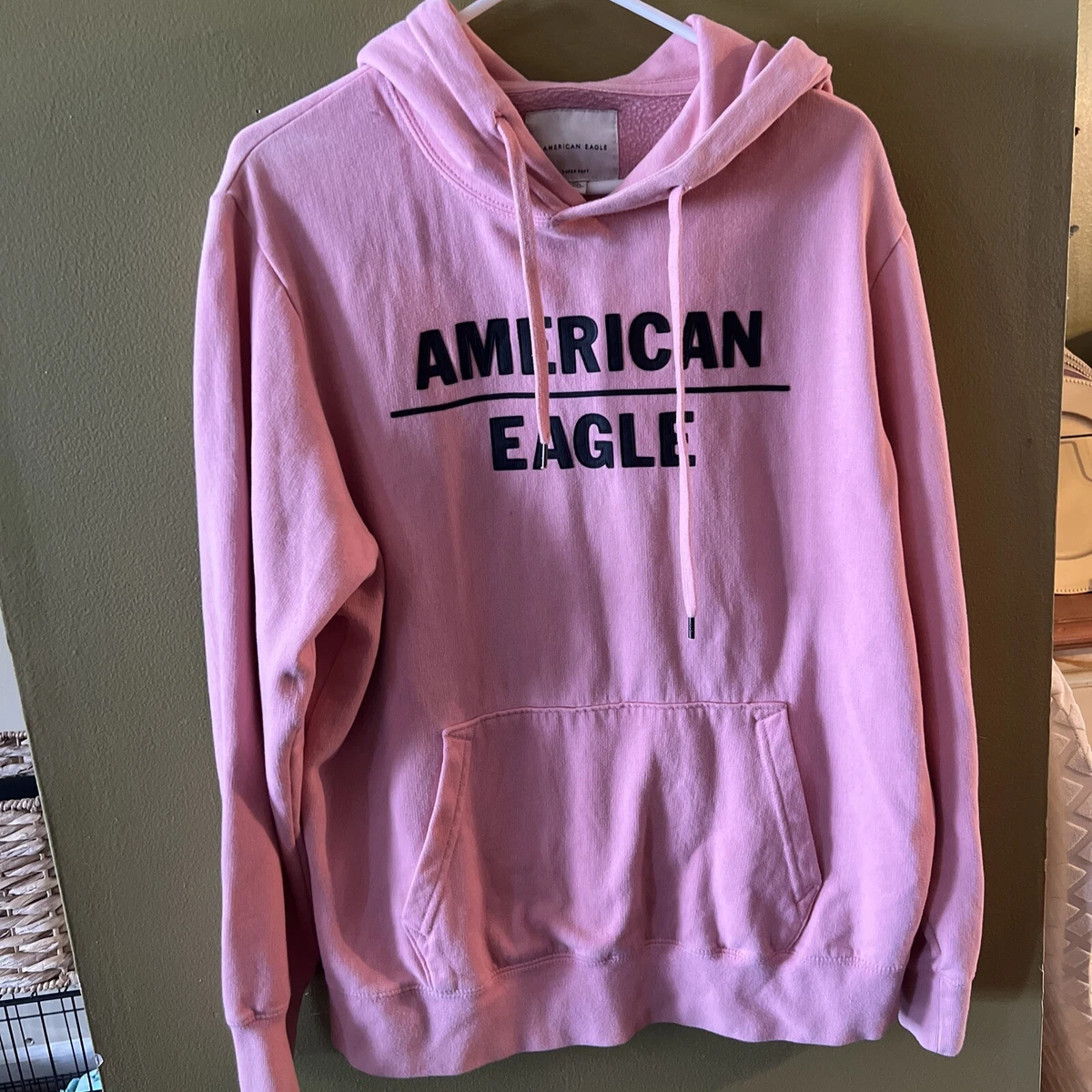 Pink hoodie american eagle sale