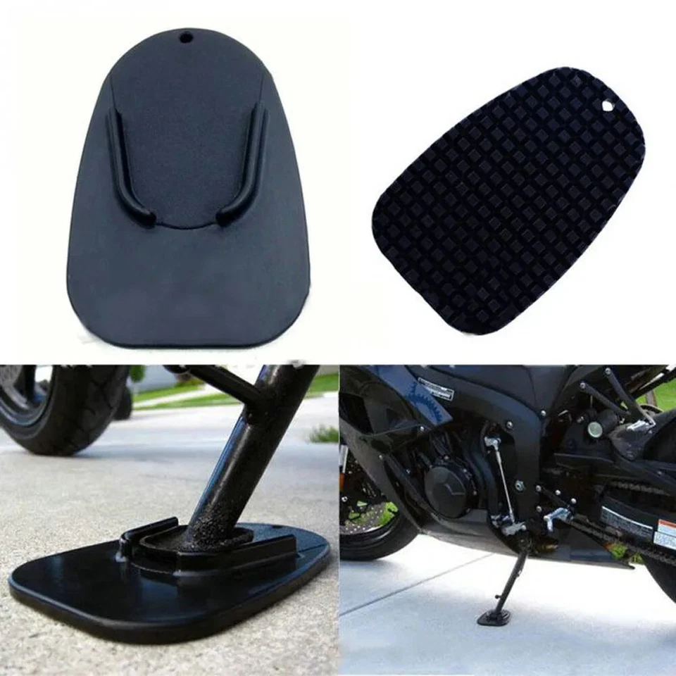 2 peças de motocicleta almofada de pé suporte placa de extensão suporte acessórios preto - Imagem 2 de 4