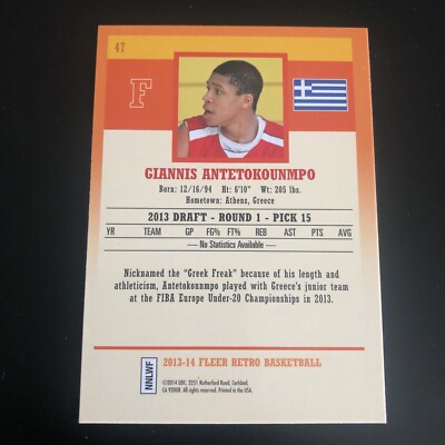 2013-14 Fleer Retro #47 Giannis Antetokounmpo ROOKIE RC BUCKS | eBay