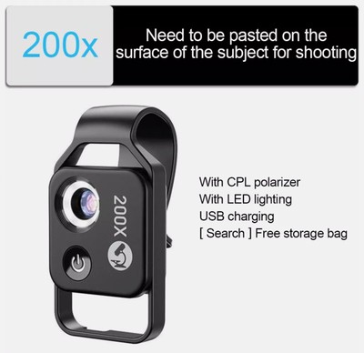 APEXEL 200X Magnification Zoom Cell Phone Lens Nanozoom X200 Camera