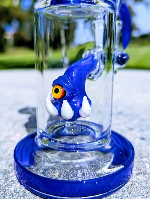 8'' Cobalt Cyclops Bong With Screen Filter Bowl Premium Quality Water Pipe Hookah