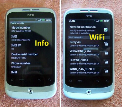 Original HTC Wildfire A3333 Smartphone Android 3G 5.0MP White-Silver Metallic - Picture 2 of 14