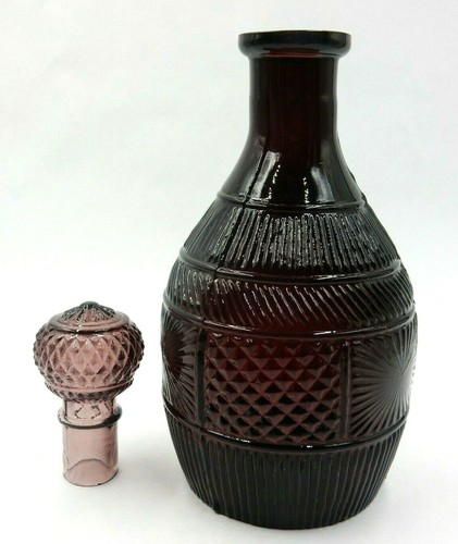 CLEVENGER GLASS STODDARD AMETHYST PURPLE DECANTER WITH CORRECT STOPPER