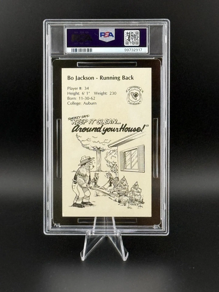 Raiders Smokey Bo Jackson Arsonbusters 1988 PSA 6 ¡¡Raro!!! Foto 2 de 3