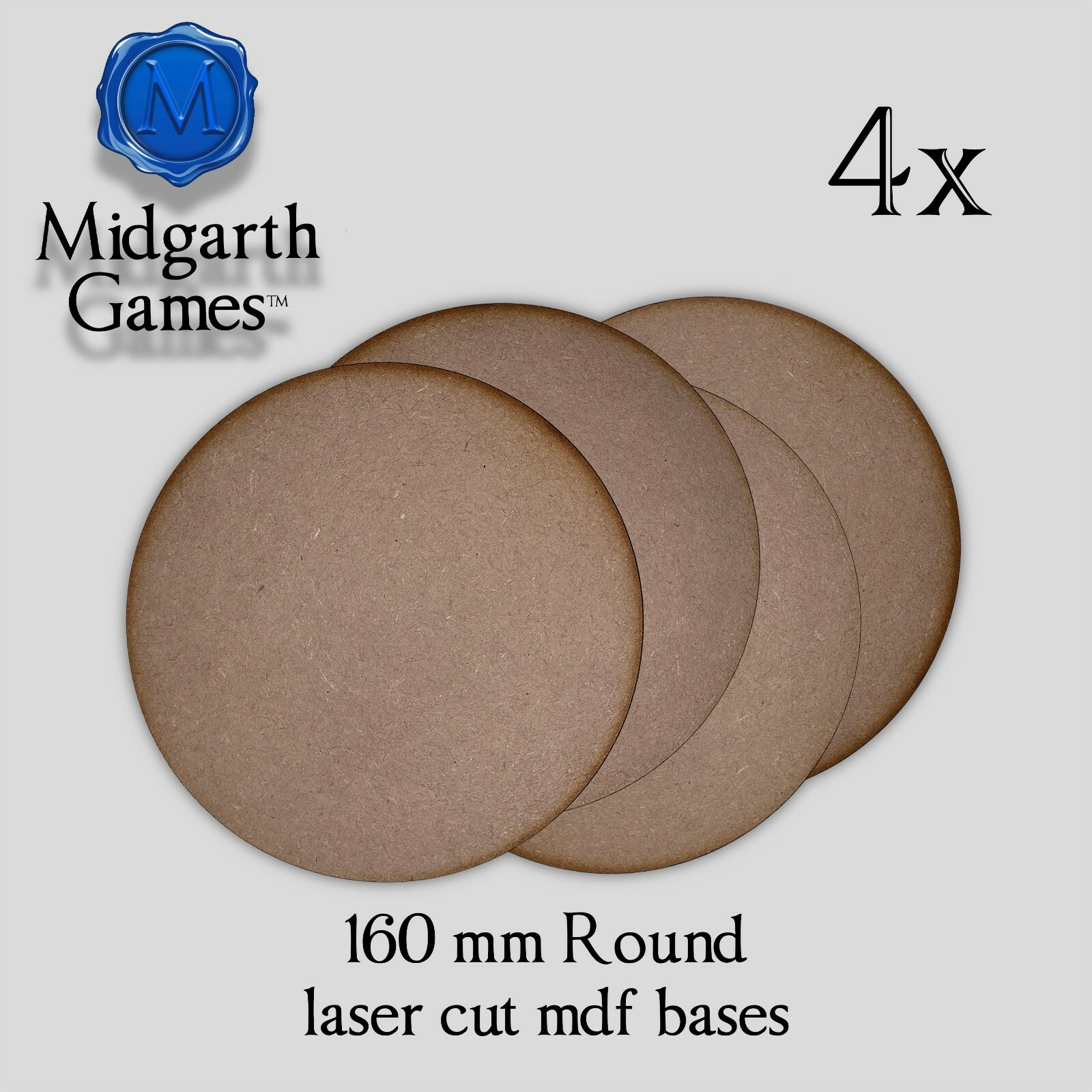 Basi Tonde In MDF 160 Mm Per Miniature – Warhammer AoS 40K – Midgarth Games