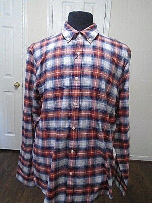 New MICHAEL KORS Men's 100% Cotton Dress Slim Fit White Orange Shirt XL $128 NWT