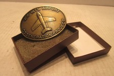 JFK International Airport Cogeneration Project Brass Belt Buckle with Box USA