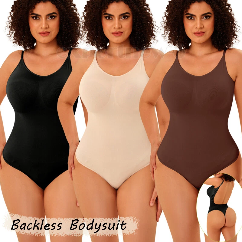 Slimming Bodysuit Shapewear for Women Tummy Control Backless Body Shaper-image