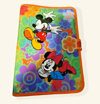 Vtg Mickey Minnie Mouse Planner Organizer 2002 plastic Spiral 3 Ring Binder RARE