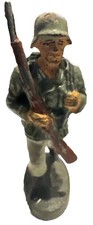 Vintage Elastolin Composition Toy German Soldier With Rifle WW2 Rare Figure