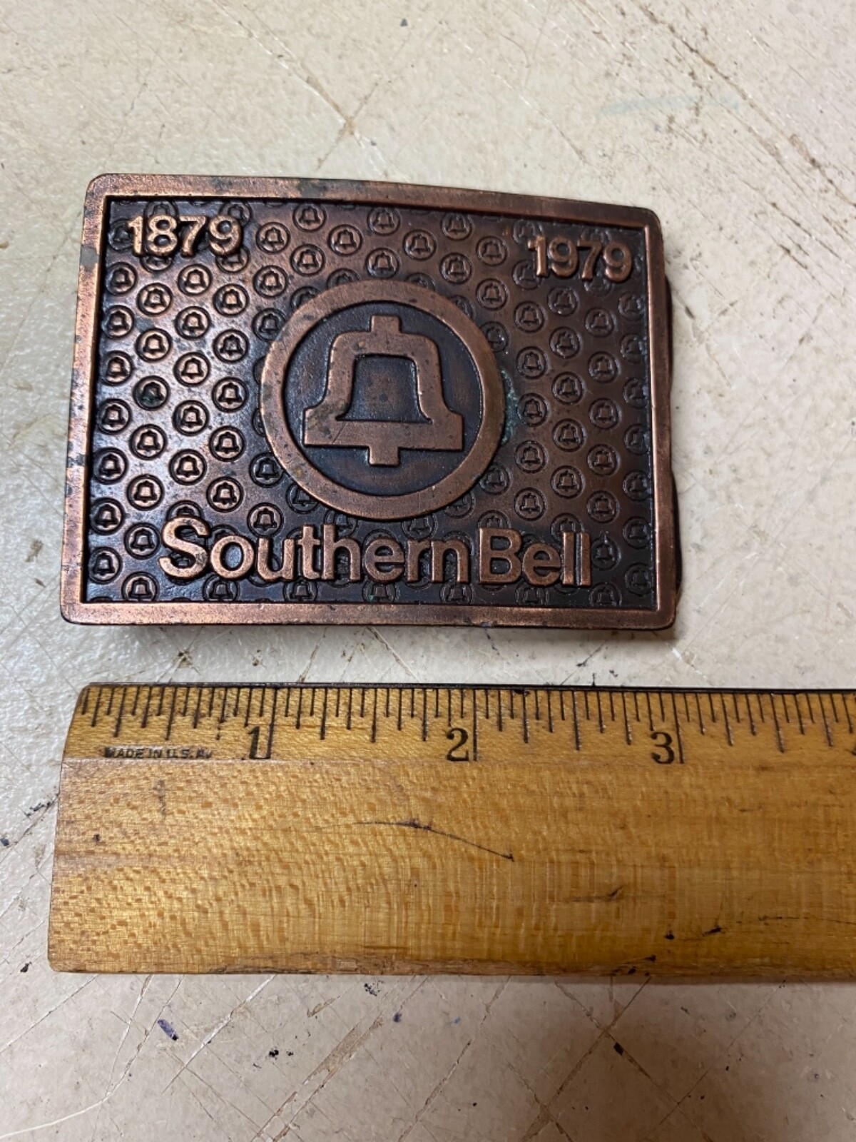 1879-1979 Southern Bell Belt Buckle - Gem