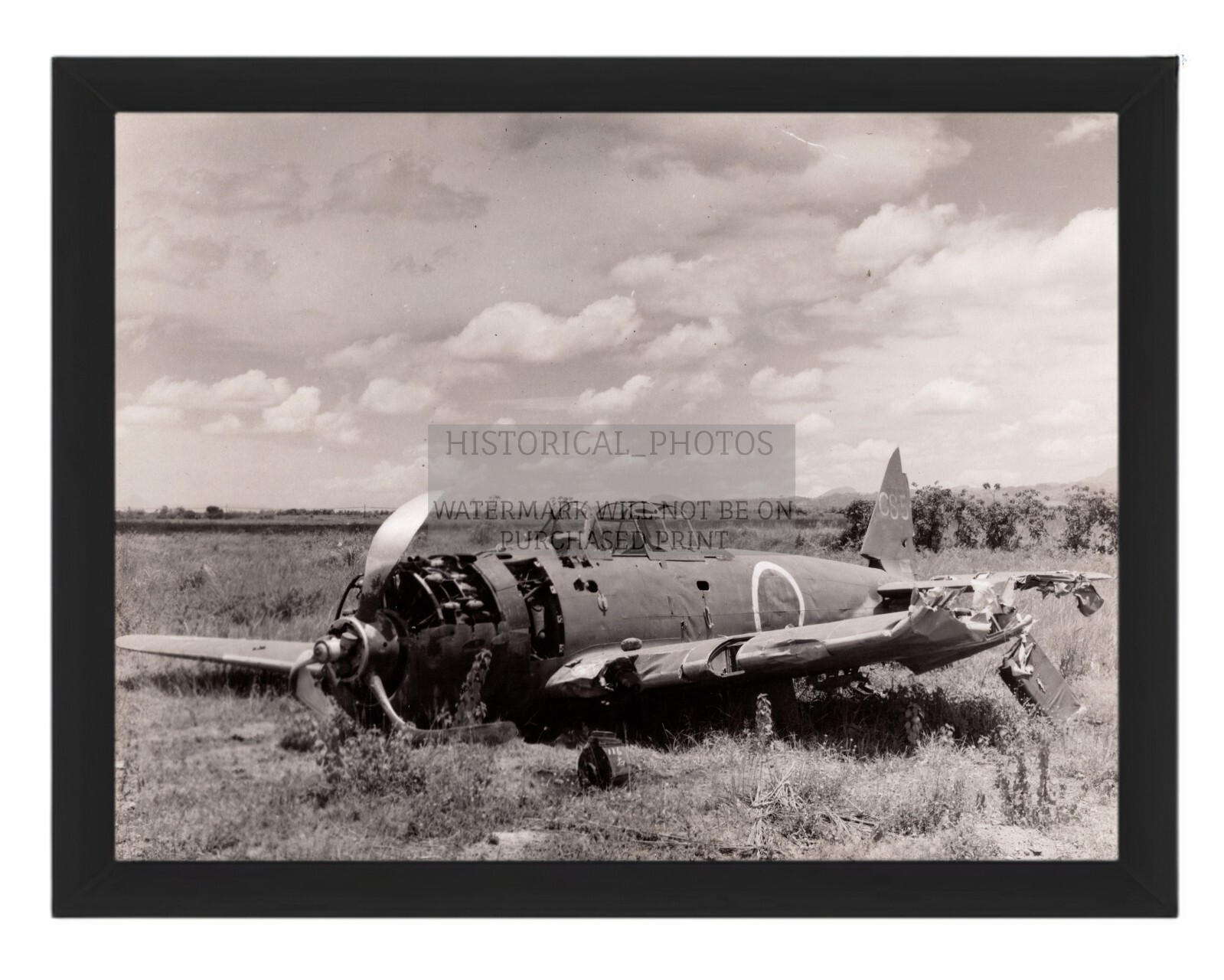 OSCAR 52 JAPANESE FIGHTER PLANE SHOT DOWN FIELD DESTROYED WW2 8X10 ...