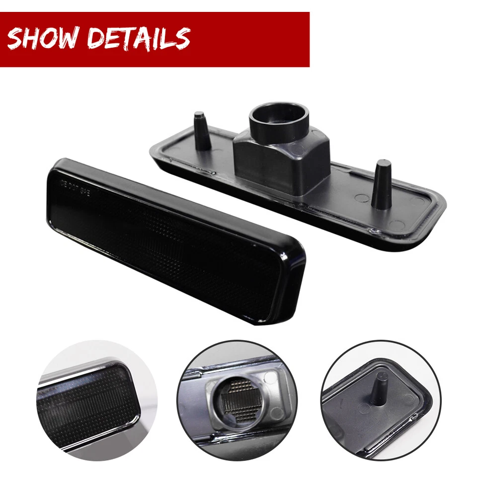 Kit de carcaça de luzes indicadoras frontais lentes fumê 2 peças para Dodge D100 D150 D250 - Imagem 3 de 4