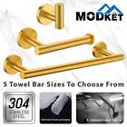 3pc Brushed Gold Bathroom Hardware Set Wall Mount Towel Bar Toilet Paper Holder