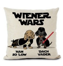 Dachshund Throw Pillow Cover. Nice Size. Hidden Zipper 18"x18" NEW