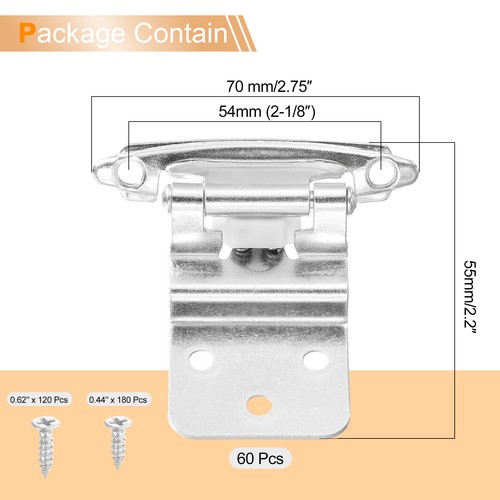 Cerniere per ante armadio 3/8", 60pz autobloccanti, colore argento - Foto 2 di 6