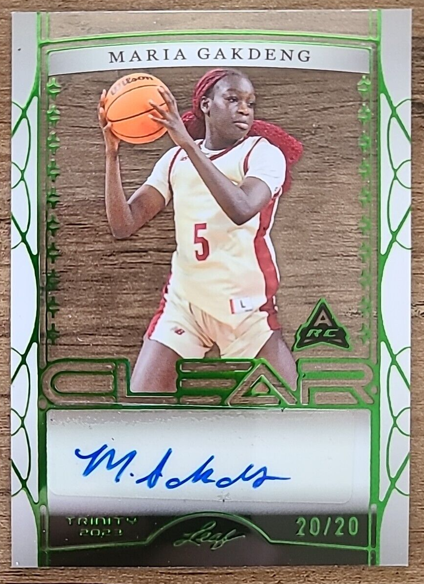Maria Gakdeng 2022-23 Leaf Trinity Clear Auto Holo Green /20 #CA-MG1 ARC RC Auto