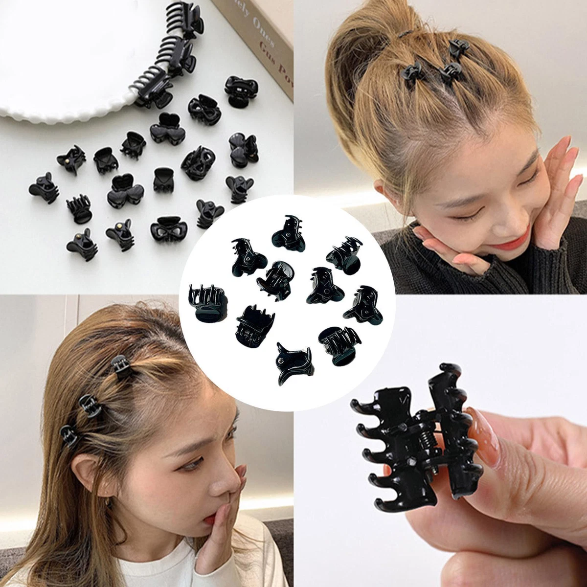 10pcs Black Mini Hair Clips Small Hair Claw Hair Clamps Plastic Hair Clip  Nice