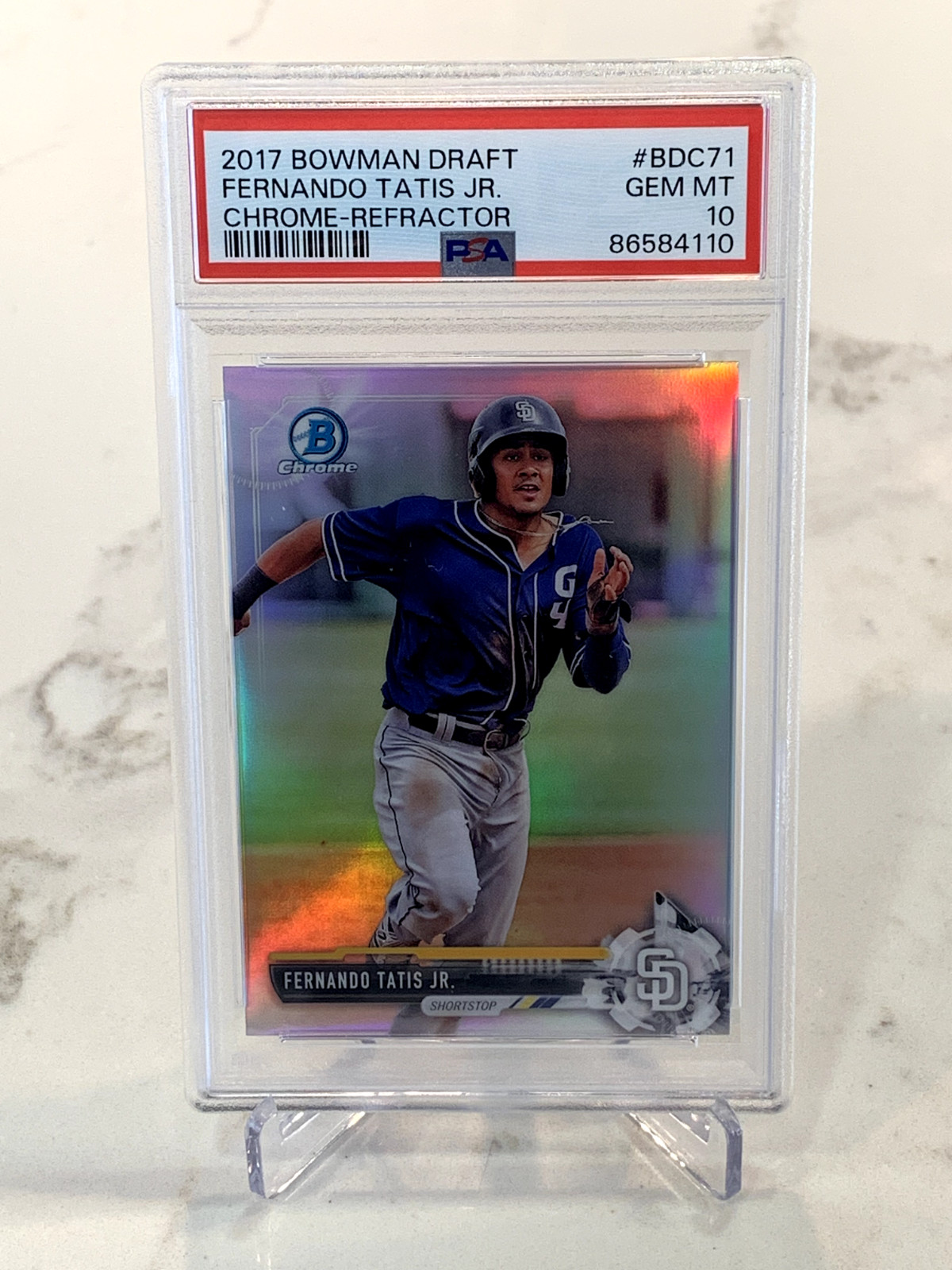 Fernando Tatis Jr - 2017 Bowman Draft Chrome Refractor #BD71 Rookie RC PSA 10