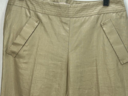 RED Valentino Made in Italy Beige Linen Crop Pants 44 8 US - Picture 2 of 5