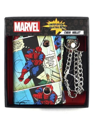 Marvel Spider-Man Silver Age Art Trifold Chain Wallet Limited Edition  Novelty