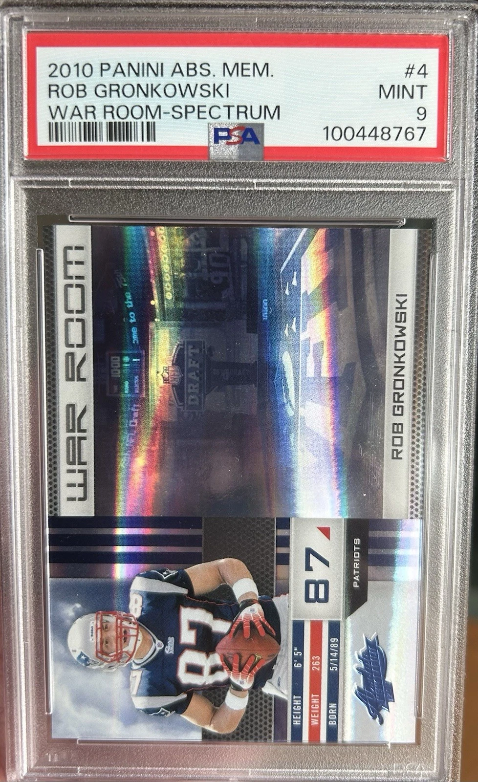 Rob Gronkowski Panini Absolute Memorabilia War Room #4 Spectrum