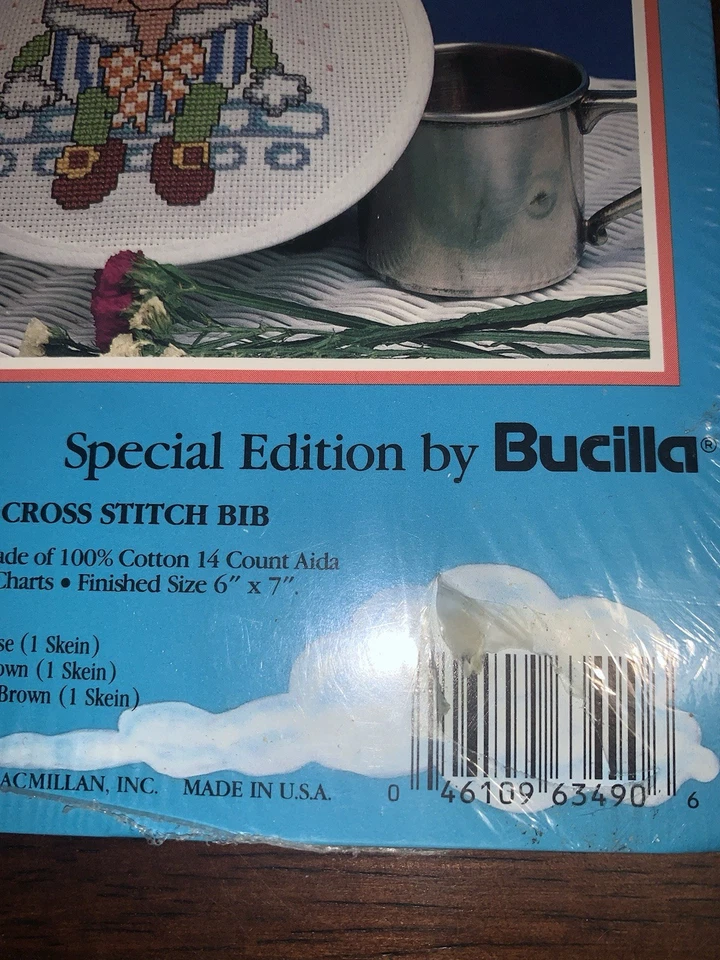 Bucilla The Real Mother Goose HUMPTY DUMPTY Cross Stitch Bib NOS - Image 2 of 4