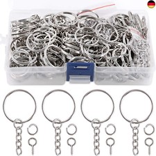 Swpeet Schl&uuml;sselanh&auml;nger-Ringe-Set silberne 450 St&uuml;ck 25 mm, inklusive 150 Sc