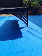 Wall Mounted Shelf With Modern Brackets 60x20x1.8cm Colour Black