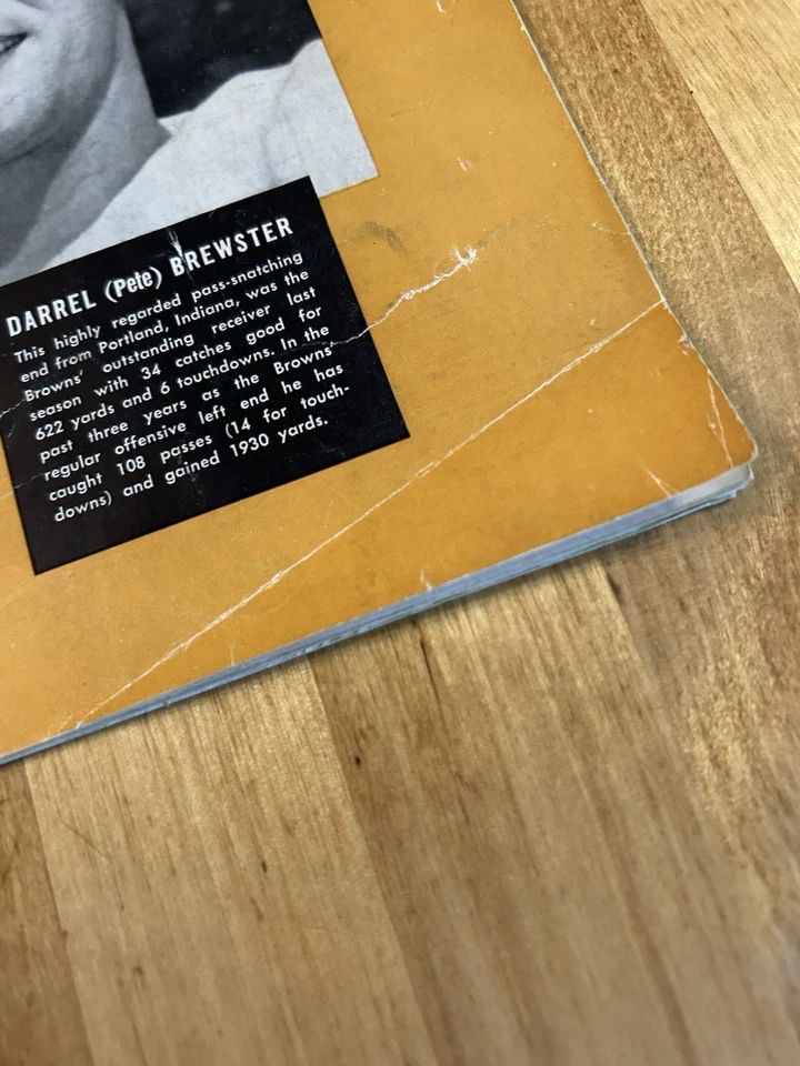 1956 CLEVELAND BROWNS vs NEW YORK GIANTS 10-14-56 GAME PROGRAM Coach Paul Brown - Image 4 of 4