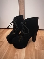 Jeffrey Campbell Lita Stiefel Schwarz Velours Gr. 38