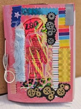 Pink Handmade Robot Junk Journal A5 – Mixed Media Sci‑Fi Collage Art Book