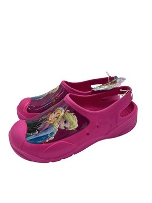 Disney Frozen Shoes Girls Size 8 Pink Anna Elsa Clogs Slip On Lightweight New