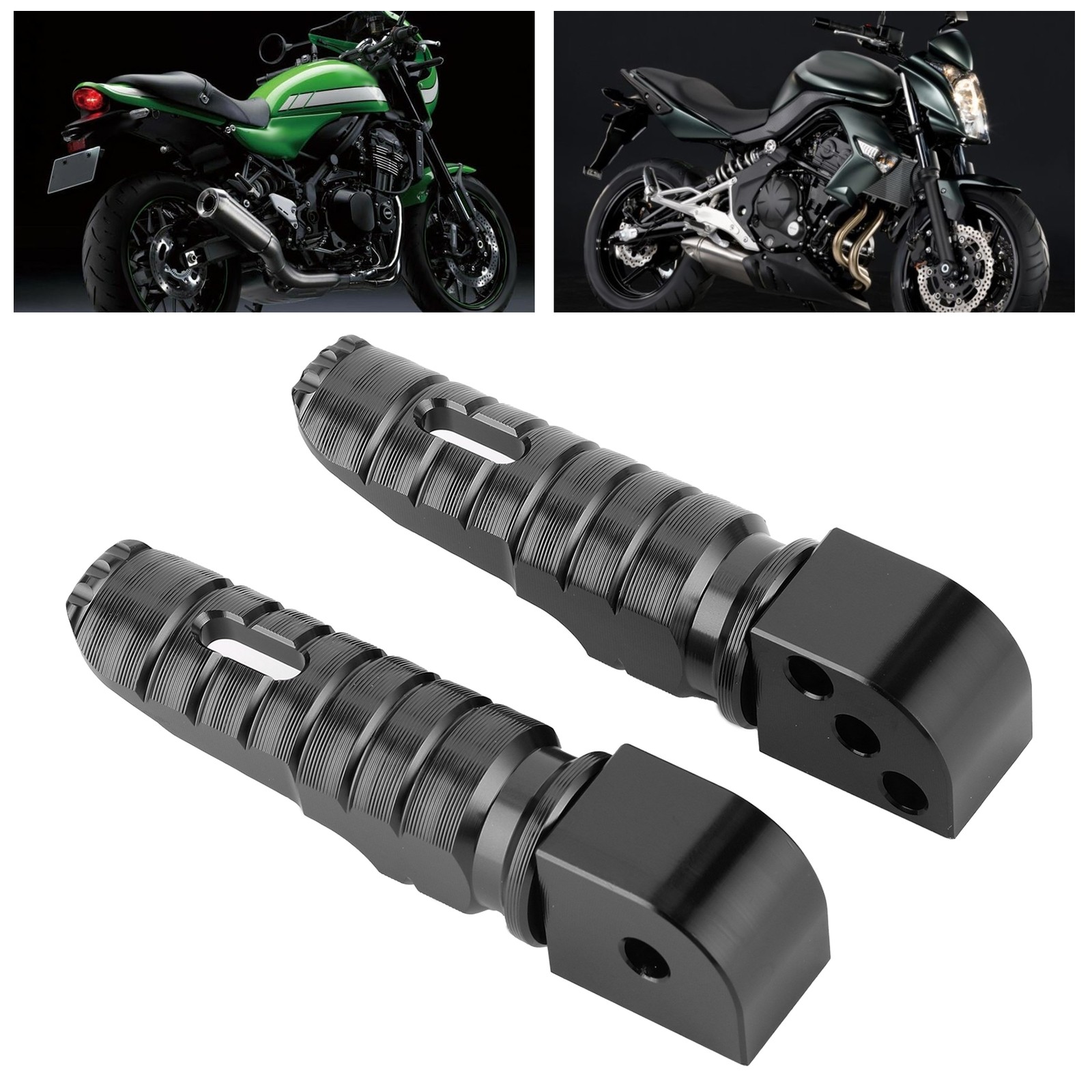 ⁺Black Pair Of Rear Foot Pegs Aluminum Alloy Modified Pedals For.