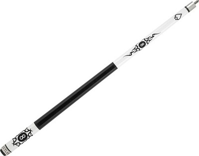 Outlaw  OL48 White w/Black Etched Tribal Design Pool/Billiards Cue Stick