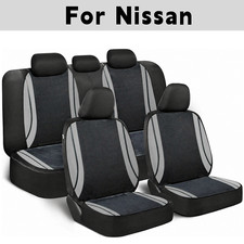For Nissan Car Seat Covers Velvet Grey 5-seat Front Rear Full Set Protector For Nissan Car Seat Covers Velvet Grey 5-seat Front Rear Full Set Protector