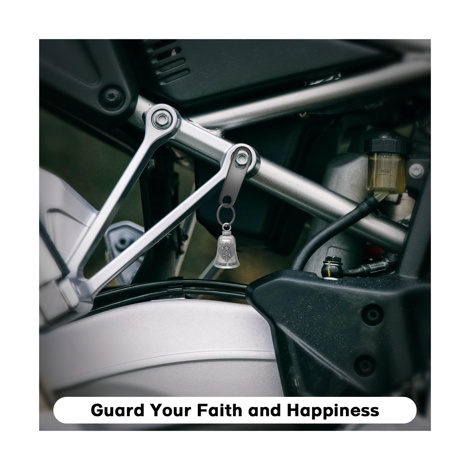 Motorcycle Bell - Biker Guardian, Luck Riding Bell w/ Key Chain